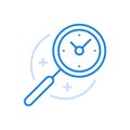 Working time analysis vector line icon. Strategy for managing deadlines and distributing office hours.