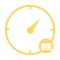 Working time, clock, watch icon. Concept of UI design elements. Digital countdown app, user interface kit, mobile clock interface. Royalty Free Stock Photo