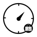 Working time, clock, watch icon. Concept of UI design elements. Digital countdown app, user interface kit, mobile clock interface. Royalty Free Stock Photo