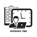 Working time icon. Time management planning icon isolated on background Royalty Free Stock Photo