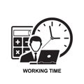 Working time icon. Time management planning icon isolated on background Royalty Free Stock Photo