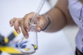 Working Titration technique in the laboratory. Royalty Free Stock Photo
