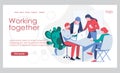 Working together landing page template Royalty Free Stock Photo