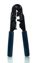 Working tool, cable crimper, isolated on white Royalty Free Stock Photo