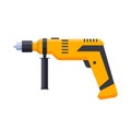 Working tool for construction, carpentry repair work. Electric drill.