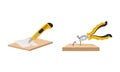 Working Tool and Equipment for Repair and Construction in the House Vector Set Royalty Free Stock Photo