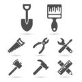 Working tool Icons on white. Vector elements