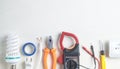 Working tools and components. Electrical objects Royalty Free Stock Photo