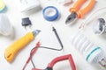 Working tools and components. Electrical objects Royalty Free Stock Photo