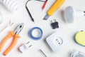Working tools and components. Electrical objects Royalty Free Stock Photo