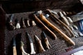 Working tools of an early civilization in the museum.