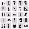 Working tools icon set on button