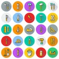 Working tools icon set on white background