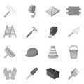 Working tools icons set, black monochrome style Royalty Free Stock Photo