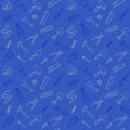 Working tools pattern seamless blue