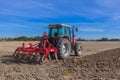 Working Tractor with Plough Royalty Free Stock Photo