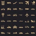 Working transport icons set, simple style