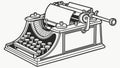 Working Typewriter with Paper Vector, Creative Writing Icon, vector design Generative AI Royalty Free Stock Photo