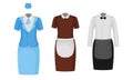 Working Uniform Vector Set. Wear and Clothing Suit for Different Occupation Collection