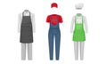 Working Uniform Vector Set. Wear and Clothing Suit for Different Occupation Collection