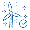 working windmill doodle icon hand drawn illustration