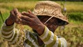 Working woman at the bali rice fields