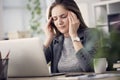 Working woman have a headache Royalty Free Stock Photo