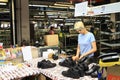 Working woman at the shoes factory