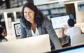 Working Woman Smiling Standing Concept