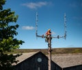 Workman making alterations to an Airwaves Emergency services radio mast Royalty Free Stock Photo