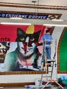 Workman inadvertently creates uncanny image in metro station, Paris, France
