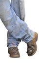 Workman's Boots and Jeans Royalty Free Stock Photo