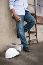 Workman taking a break Royalty Free Stock Photo