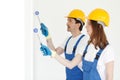 Workmen painting wall Royalty Free Stock Photo