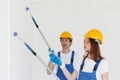 Workmen painting wall Royalty Free Stock Photo