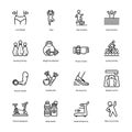 Workout And Diet Plan Icons Set