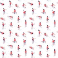 Workout exercise seamless pattern isometric. Athletic muscle training pattern.