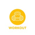 Workout, fitness round icon