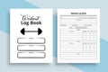 Workout log book KDP interior. Gym workout tracker notebook interior. KDP interior journal template. Daily exercise tracker Log Royalty Free Stock Photo