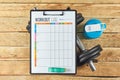 Workout log sheet