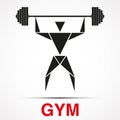 Workout logo with triangle man. Vector