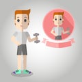 Workout man Mascot cartoon great for any use. Vector EPS10.