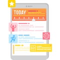 Workout mobile app icon daily program vector