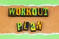 Workout plan exercise training healthy wellness lifestyle Royalty Free Stock Photo