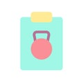 Workout plan flat color ui icon