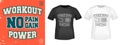 Workout power t shirt print stamp