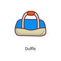 Duffle Vector Fill outline Icon Design illustration. Workout Symbol on White background EPS 10 File