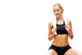 Workout Woman Against White Royalty Free Stock Photo