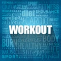 WORKOUT word cloud collage, fitness, health concept background Royalty Free Stock Photo