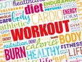 WORKOUT word cloud collage, fitness, health concept background Royalty Free Stock Photo